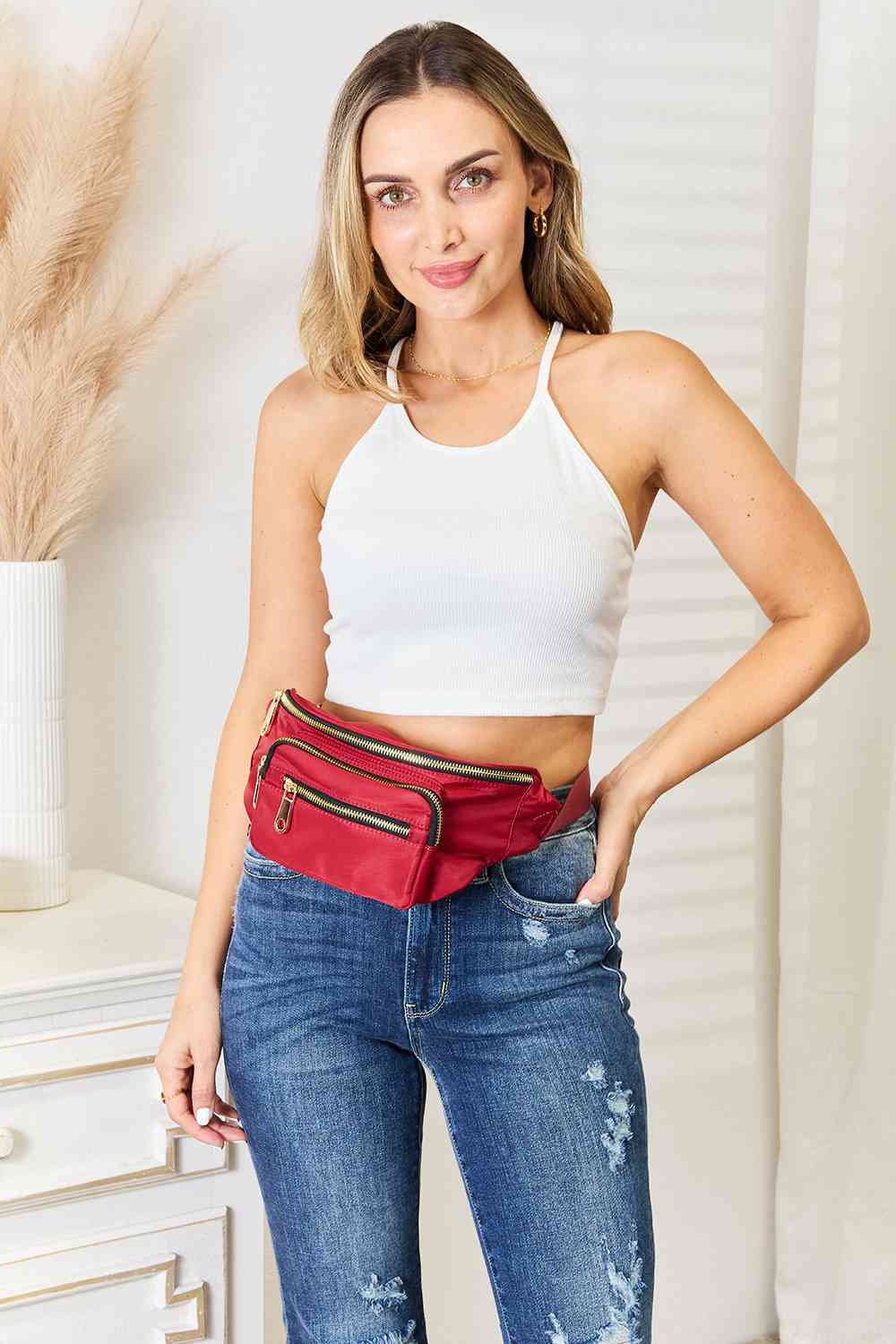 Fame Triple Pocket Nylon Fanny Pack