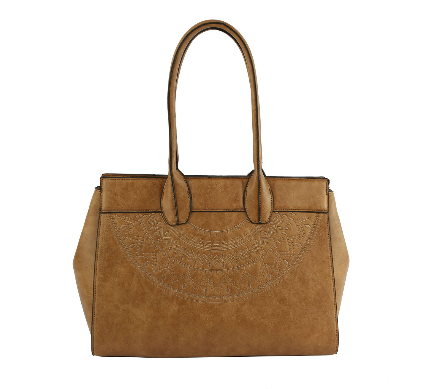 Top Handle Satchel Tote Bag- Stone