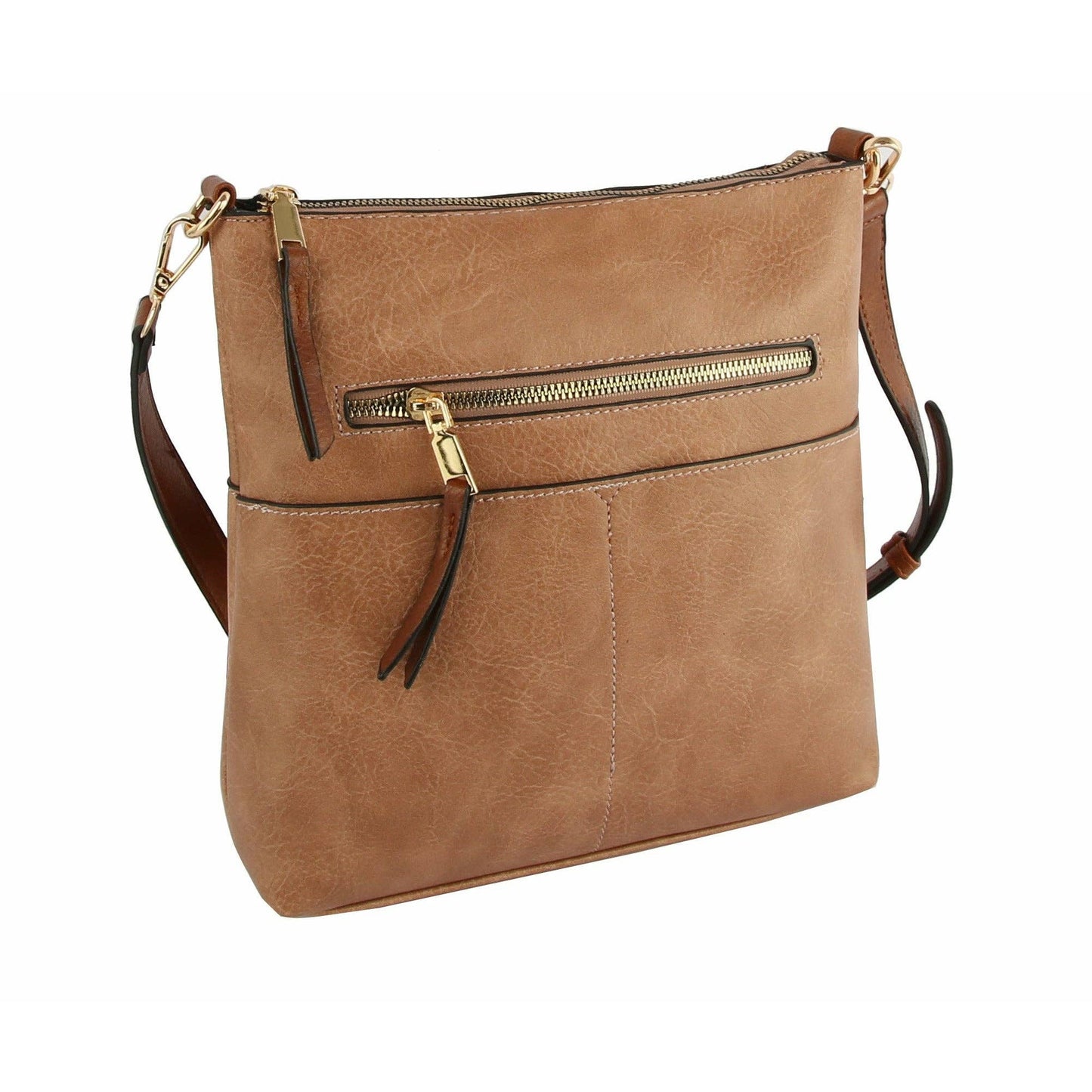 Classic Front Pocket Crossbody Sling- Dark Blush