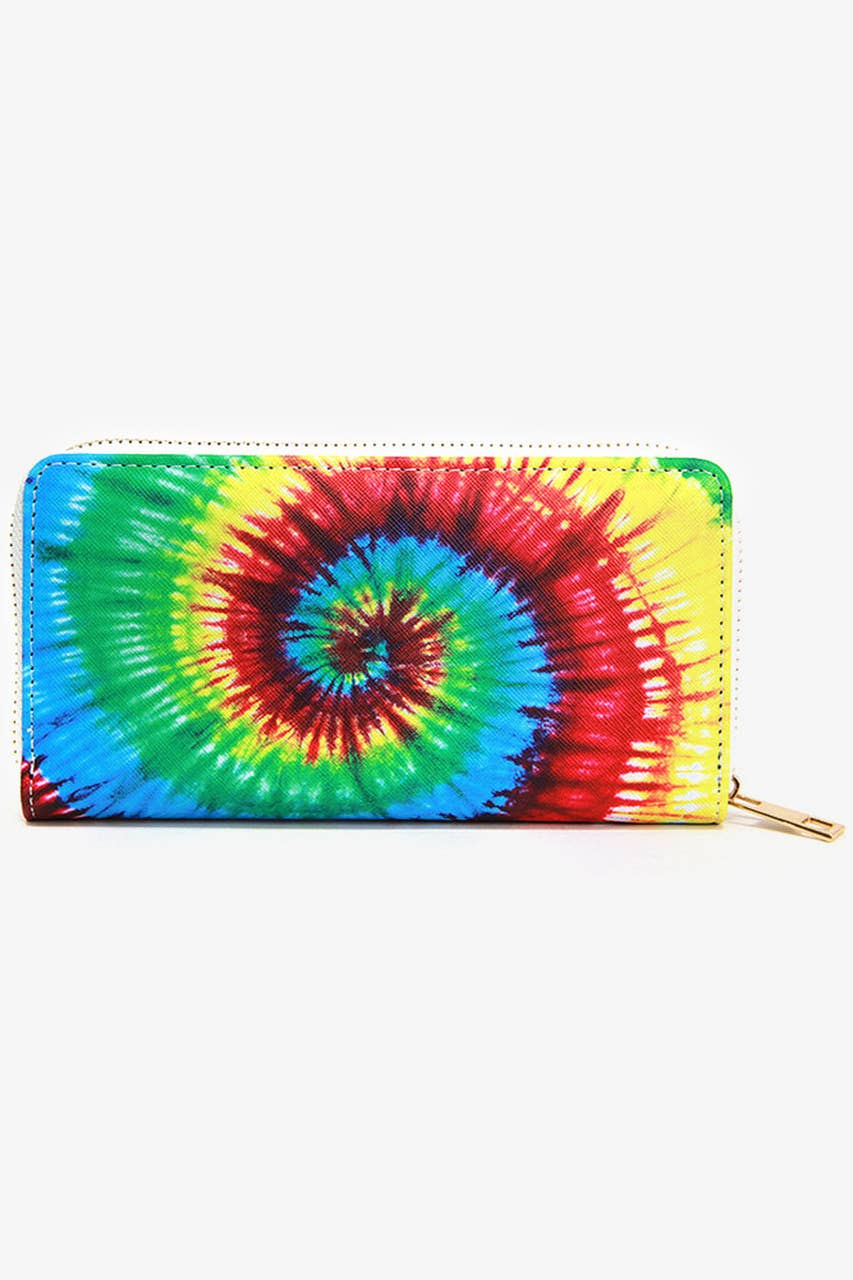 Tie Dye Print Long Wallet