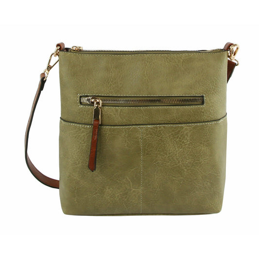 Classic Front Pocket Crossbody Sling- Sage